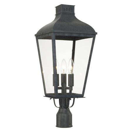 Crystorama Dumont Outdoor 3 Light Graphite Post Mount DUM-9807-GE
